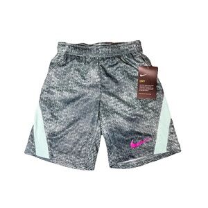 Nike Teal Blue Athletic Shorts Purple Swoosh Pockets Boys NWT 7 Large